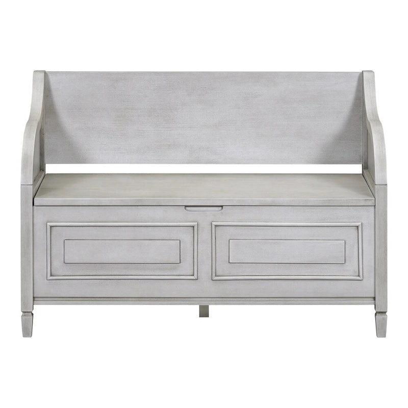 Solid wood Entryway Multifunctional Storage Bench with Safety Hinge