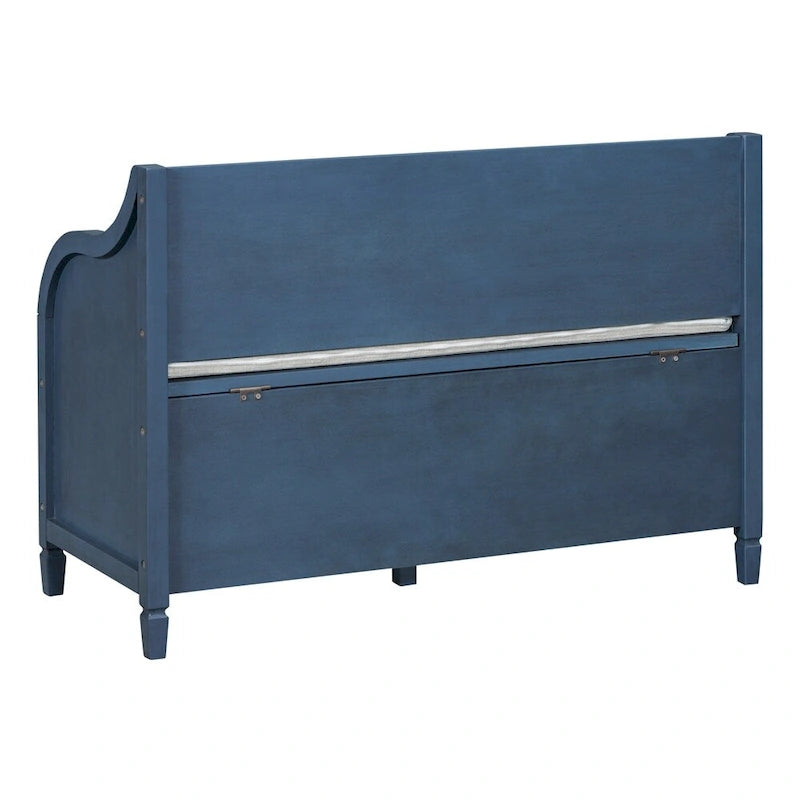 Solid wood Entryway Multifunctional Storage Bench with Safety Hinge