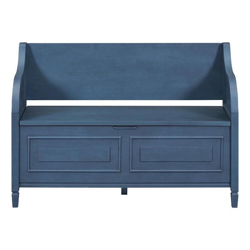 Solid wood Entryway Multifunctional Storage Bench with Safety Hinge