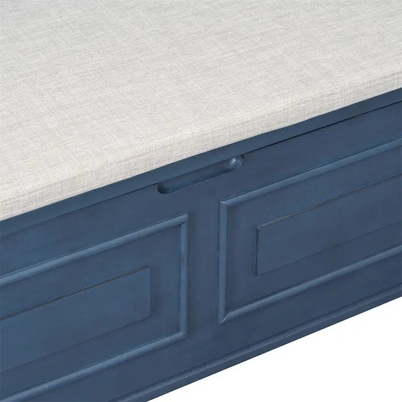Solid wood Entryway Multifunctional Storage Bench with Safety Hinge