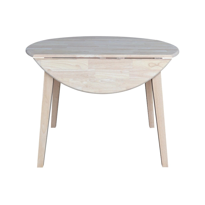 42 in. Solid Wood Round Dual Drop Leaf Table