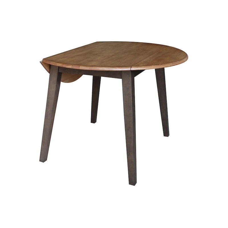 42 in. Solid Wood Round Dual Drop Leaf Table