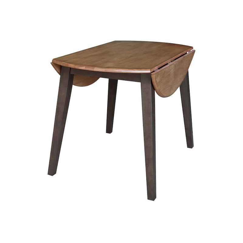 42 in. Solid Wood Round Dual Drop Leaf Table