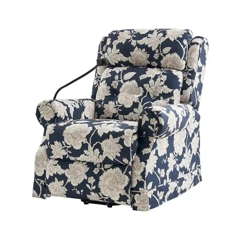Traditional Lift Assist Power Recliner With Massage Heat And Manual Headrest by