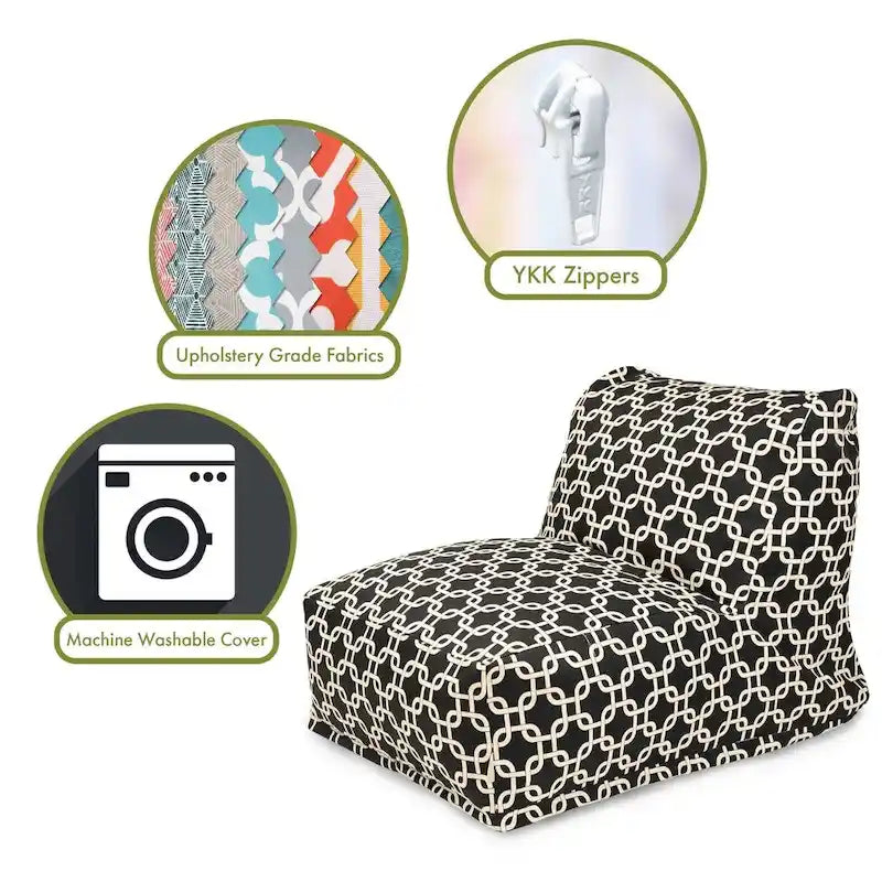 Indoor Bean Bag Chair Lounger 36 in L x 27 in W x 24 in H