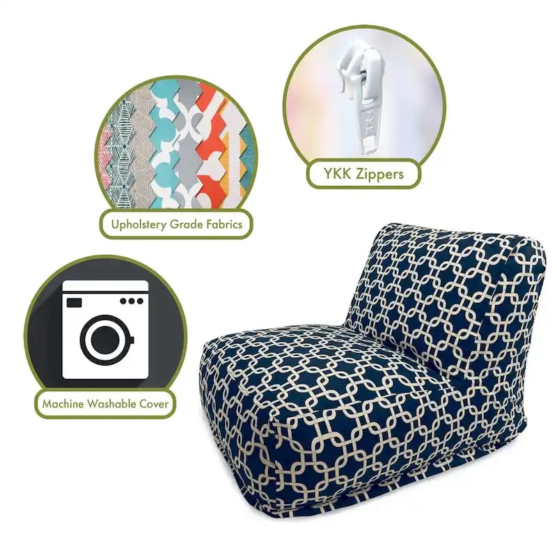 Indoor Bean Bag Chair Lounger 36 in L x 27 in W x 24 in H