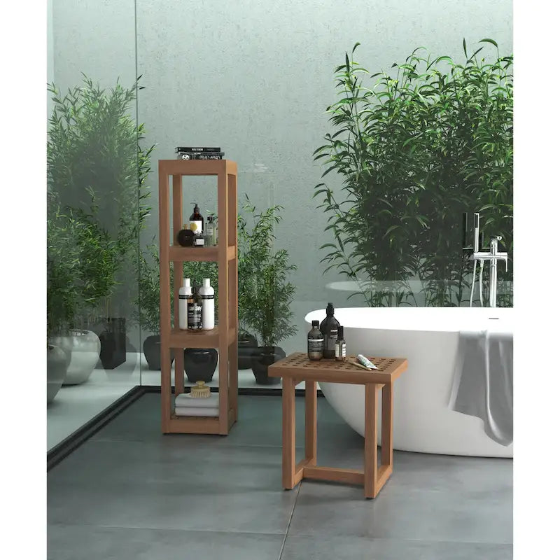 The Original Square Teak Bath Stand