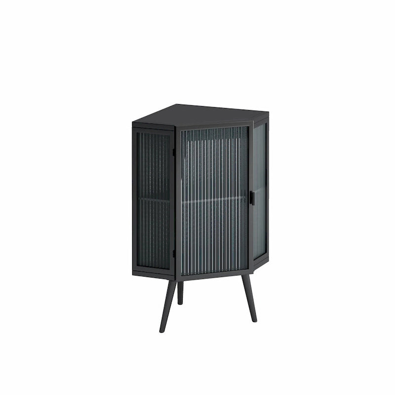 22.25 Floor Corner Cabinet with Glass Door & Adjustable Shelf