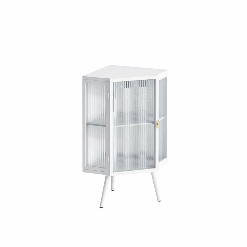 22.25 Floor Corner Cabinet with Glass Door & Adjustable Shelf