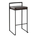 30 Black Stackable Fully Welded Bar Stool (Set of 2)