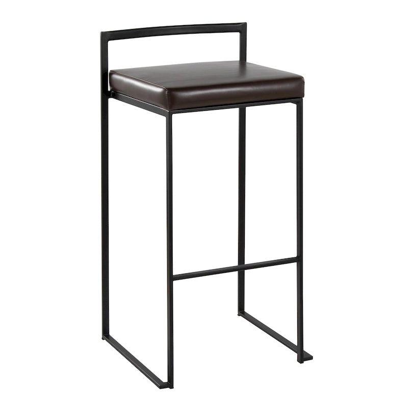 30 Black Stackable Fully Welded Bar Stool (Set of 2)