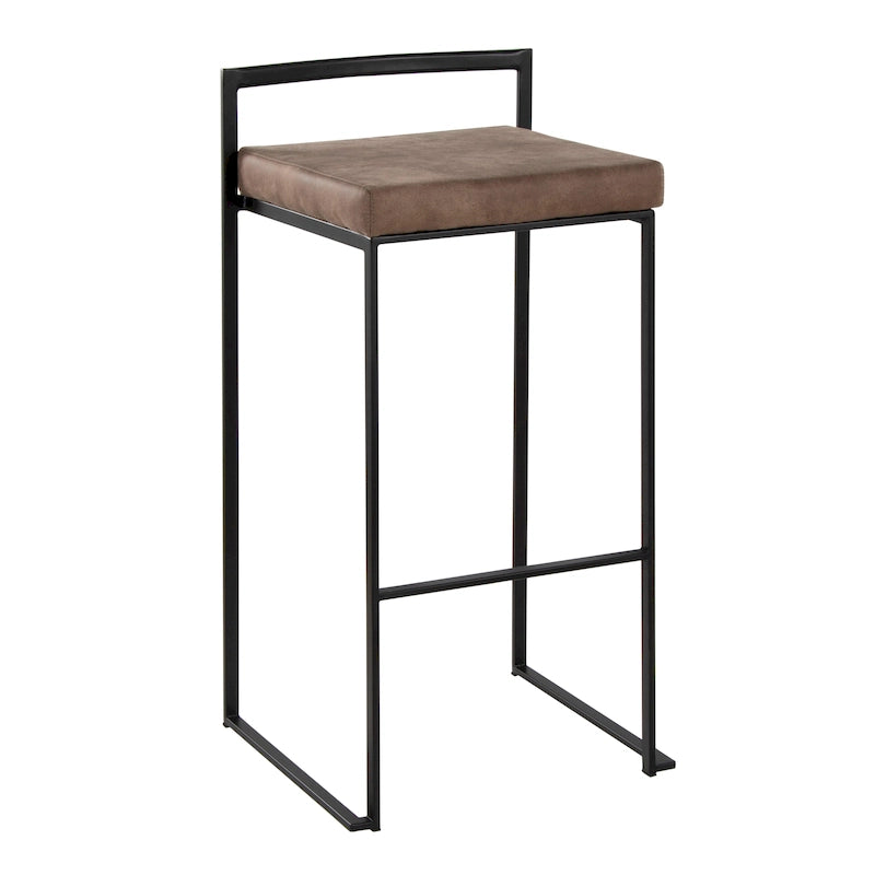 30 Black Stackable Fully Welded Bar Stool (Set of 2)