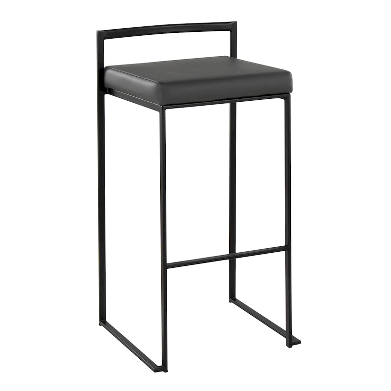 30 Black Stackable Fully Welded Bar Stool (Set of 2)