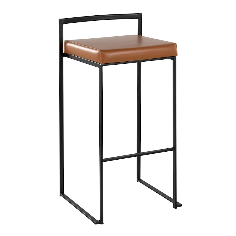 30 Black Stackable Fully Welded Bar Stool (Set of 2)