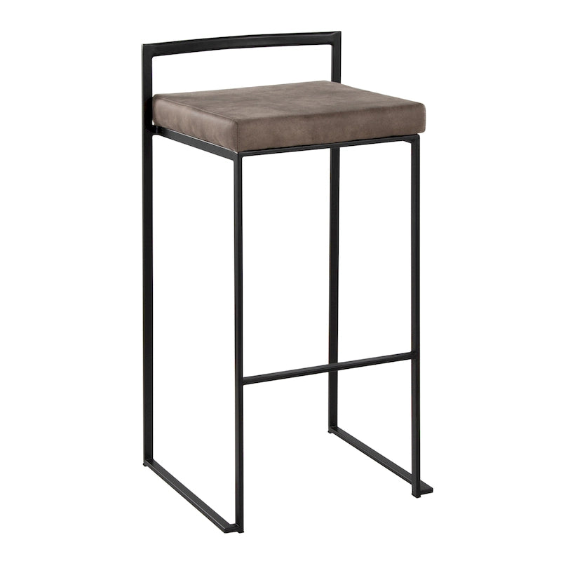 30 Black Stackable Fully Welded Bar Stool (Set of 2)