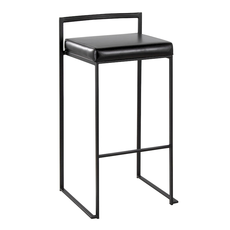 30 Black Stackable Fully Welded Bar Stool (Set of 2)