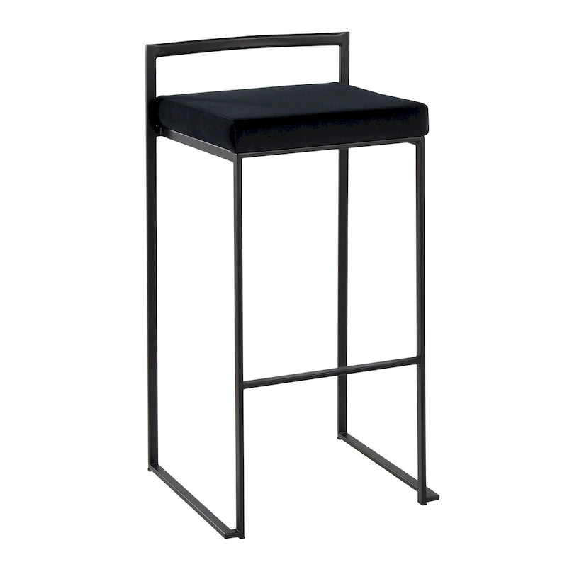 30 Black Stackable Fully Welded Bar Stool (Set of 2)