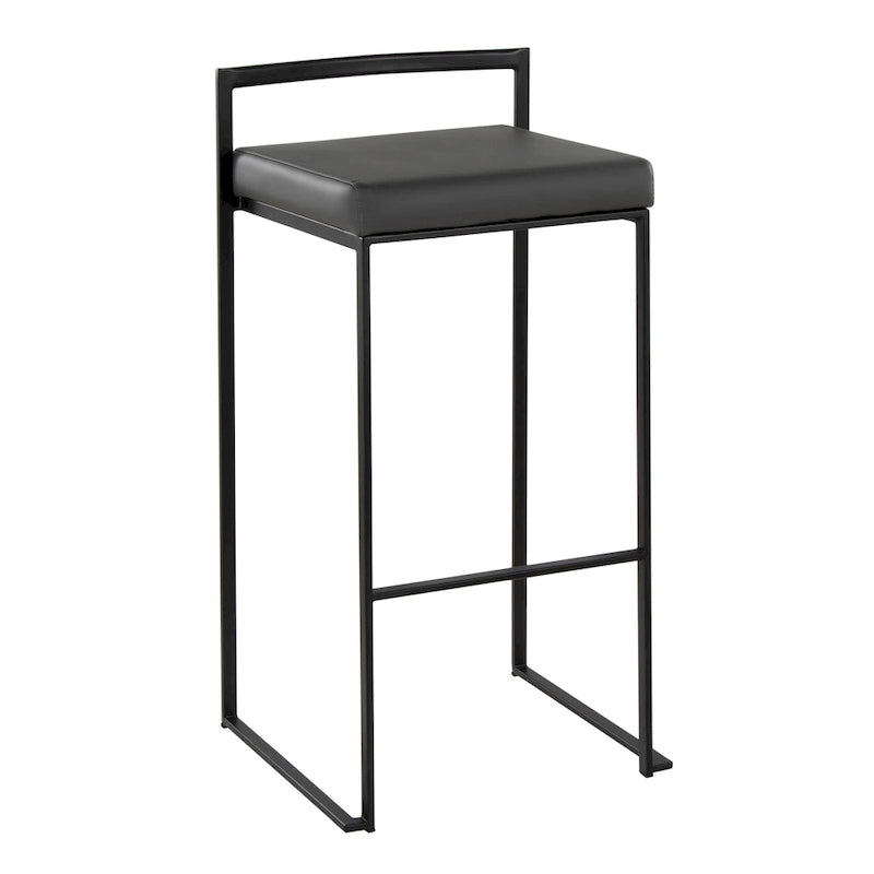 30 Black Stackable Fully Welded Bar Stool (Set of 2)