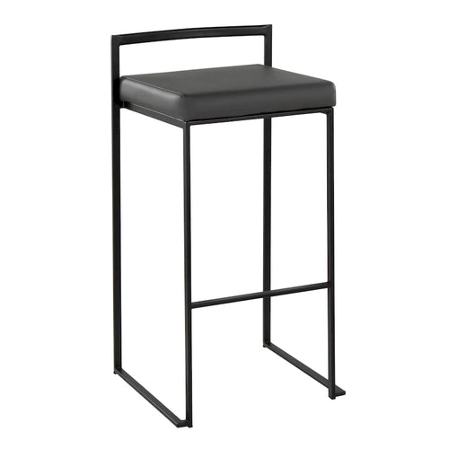 30 Black Stackable Fully Welded Bar Stool (Set of 2)