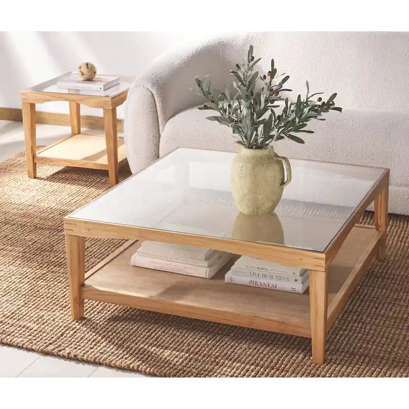 Square Glass Coffee Table - 40W x 40D x 17H