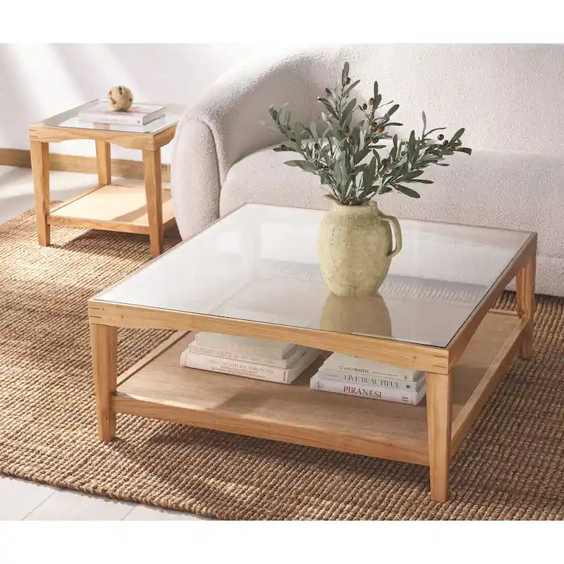 SAFAVIEH Couture Nicolella Square Glass Coffee Table - 40W x 40D x 17H