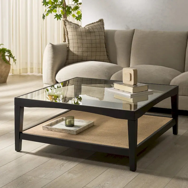 Square Glass Coffee Table - 40W x 40D x 17H