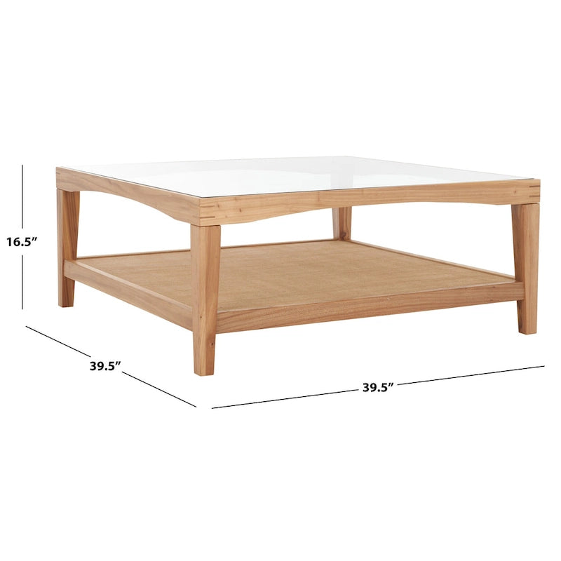 Square Glass Coffee Table - 40W x 40D x 17H