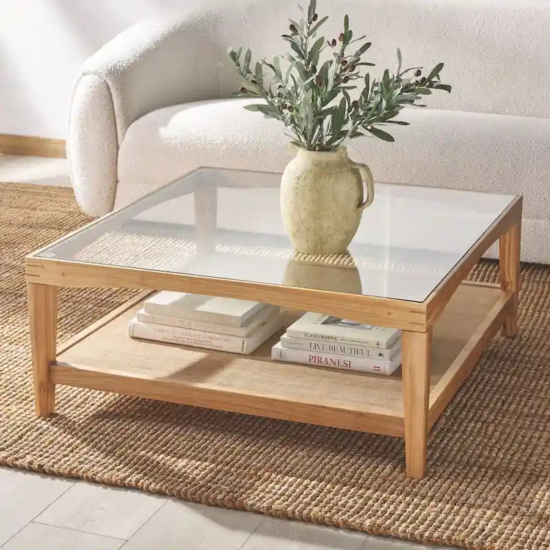 Square Glass Coffee Table - 40W x 40D x 17H