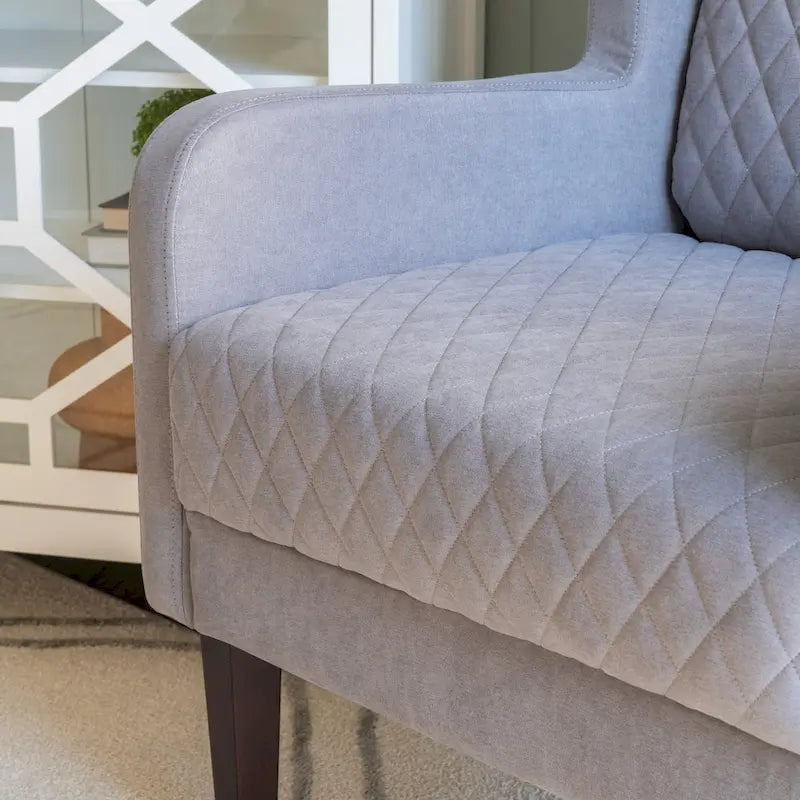 Velvet Upholstered High Wingback Accent Chair