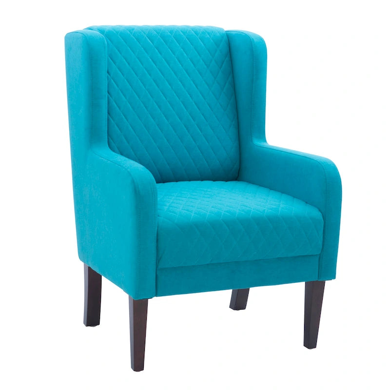 Velvet Upholstered High Wingback Accent Chair